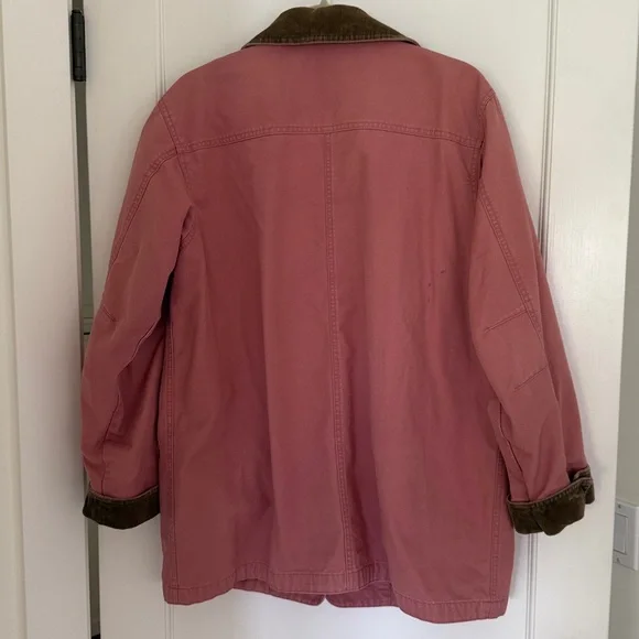 L.L. Bean Women's Barn Red chore coat Jacket with Corduroy Trim- - Picture 5 of 6